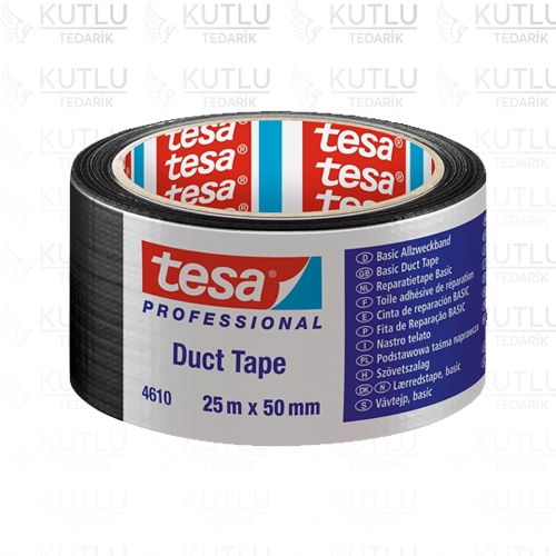 Tesa 4610 Siyah Duct Bant Genel Amaçlı Tamir Bandı 25m X 50mm